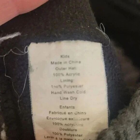 Turtle Fur Beanie Adult Knit Winter Cap with Pom Fleece Lined Black Striped - Picture 6 of 6